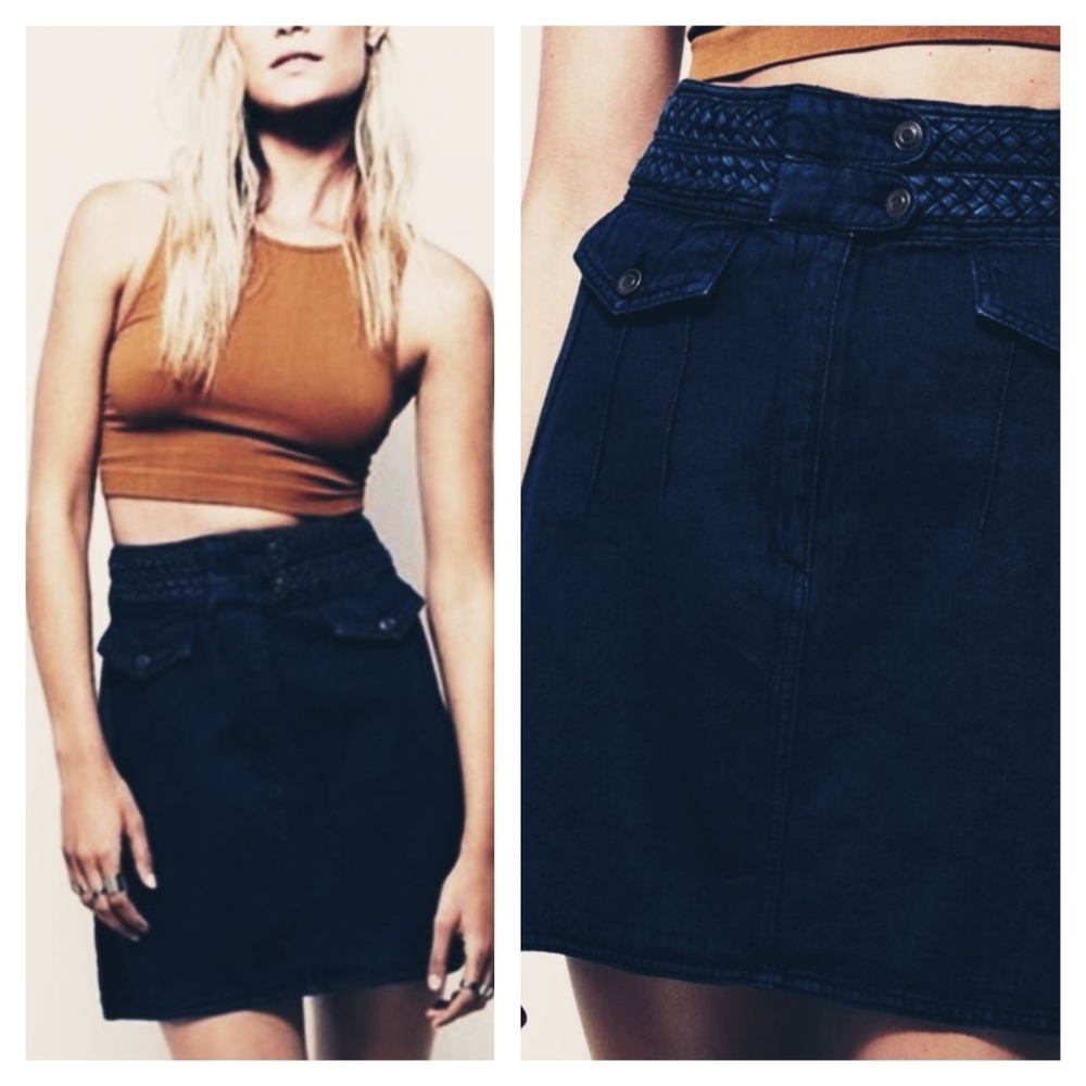 🌼Free People Denim Skirt A-line - Picture 8 of 10